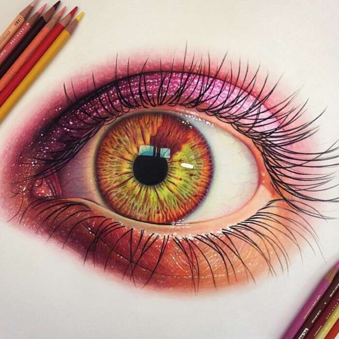 彩铅真实的眼睛