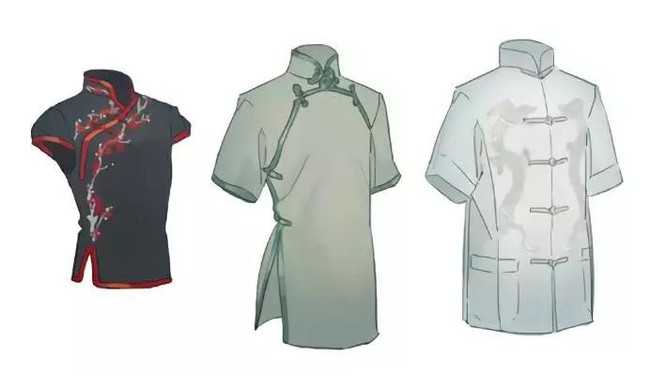 中国传统服装旗袍绘画素材参考