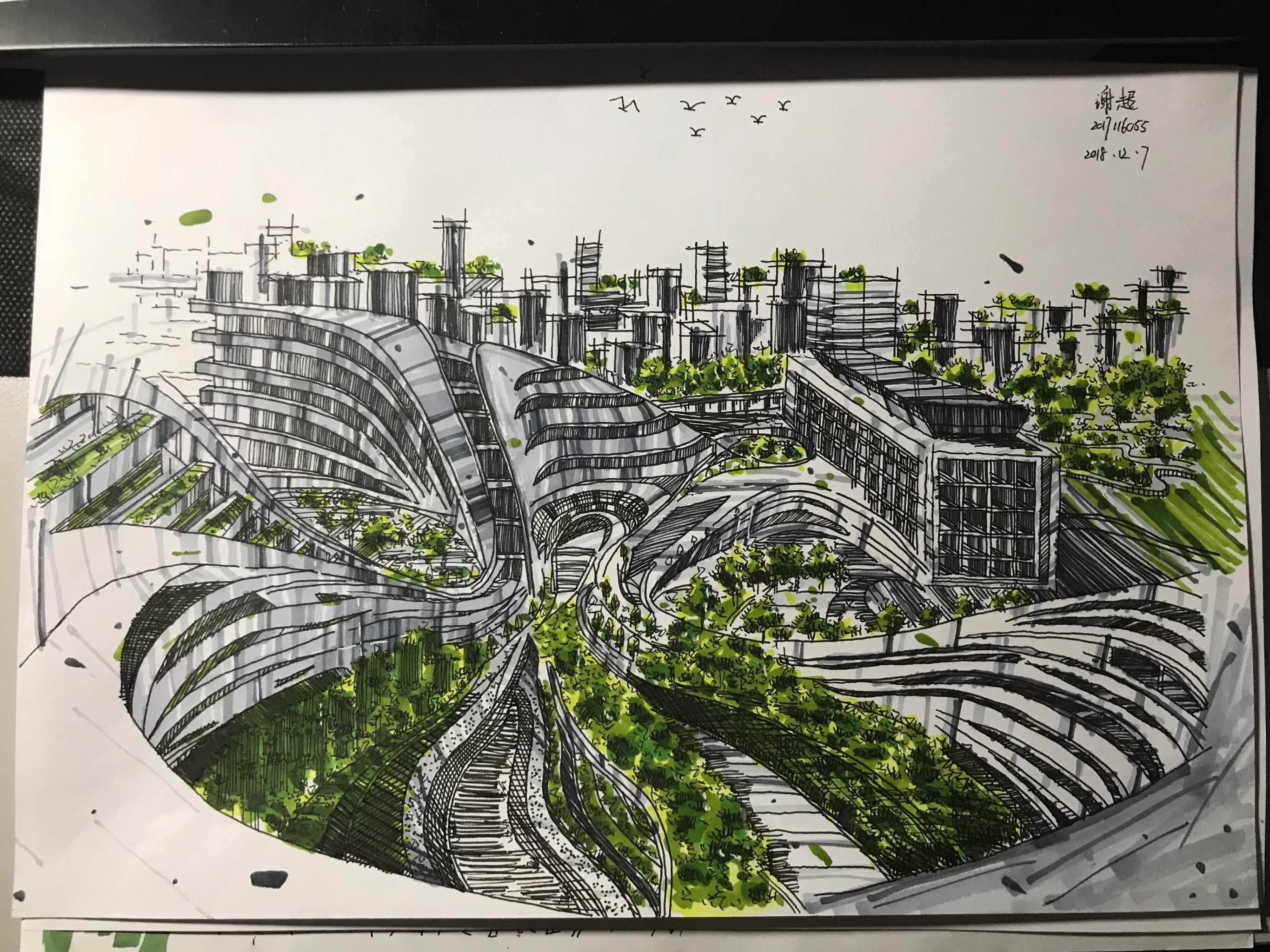 建筑设计空间绘画