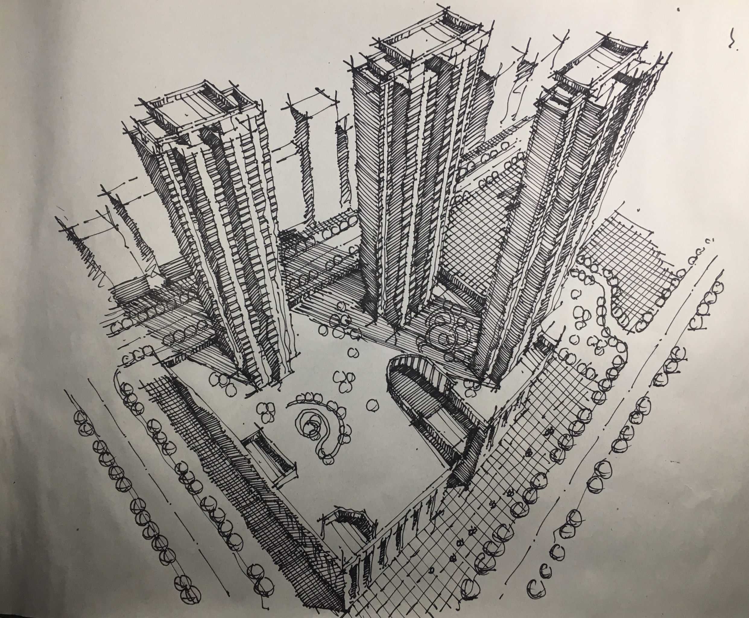 建筑设计空间绘画