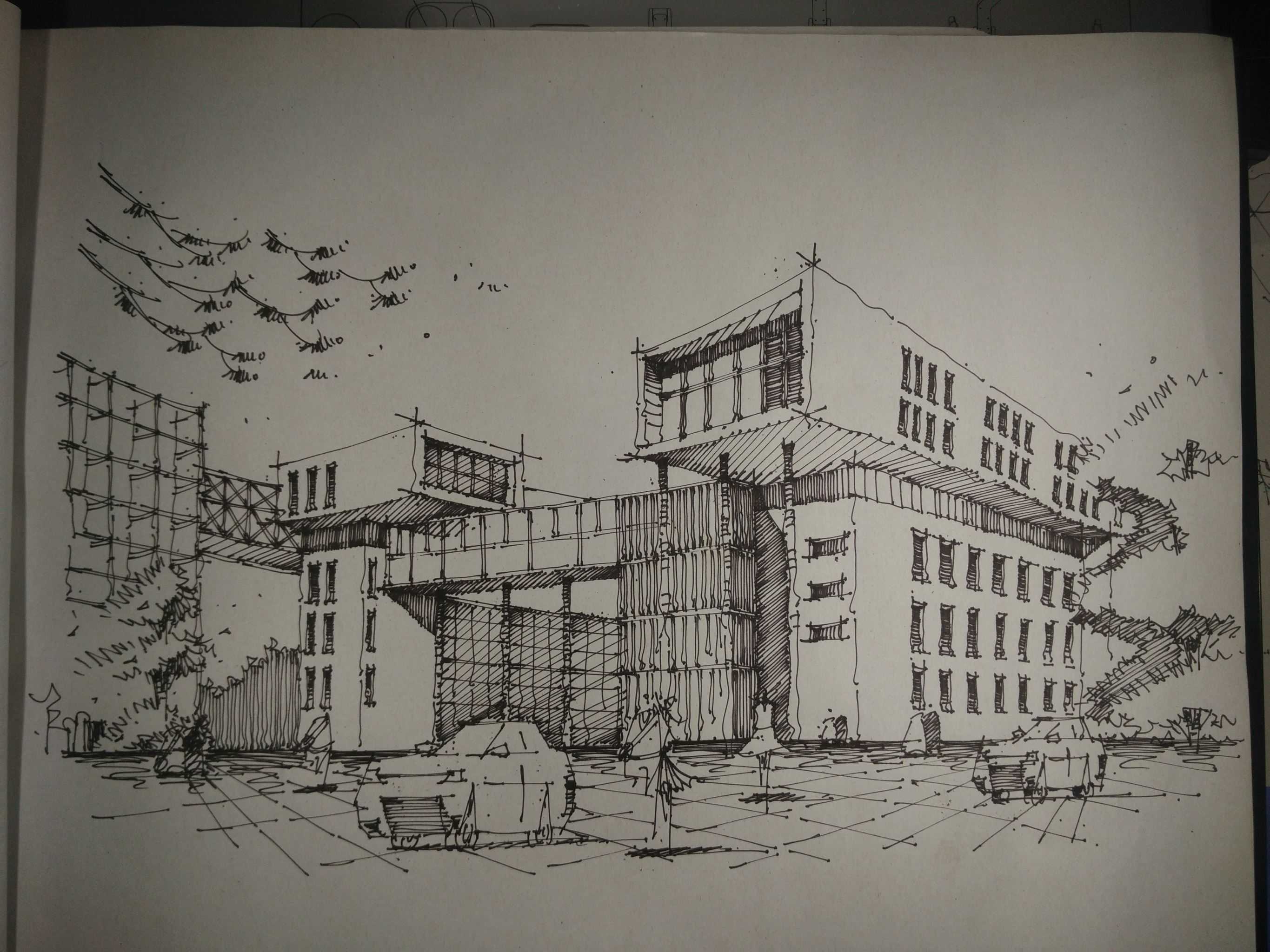 建筑设计空间绘画