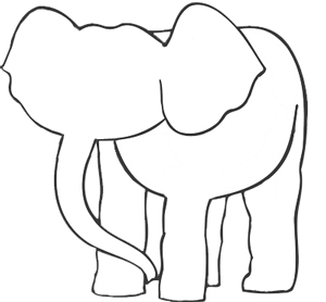 一步步教你画一只简笔画大象