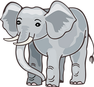 一步步教你画一只简笔画大象