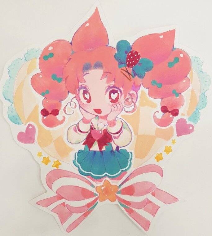 具有色彩感的萌妹手绘插画