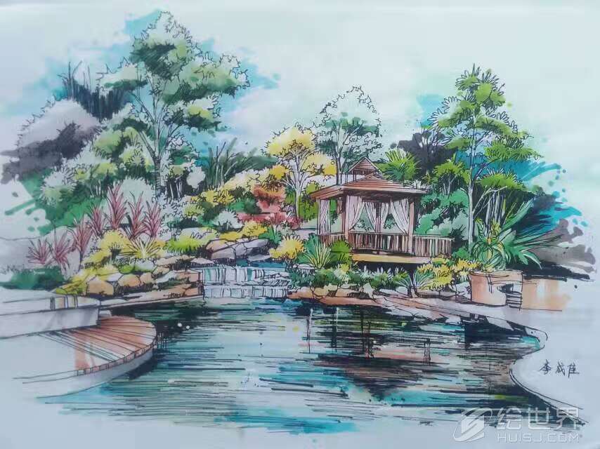 可以手绘的风景图