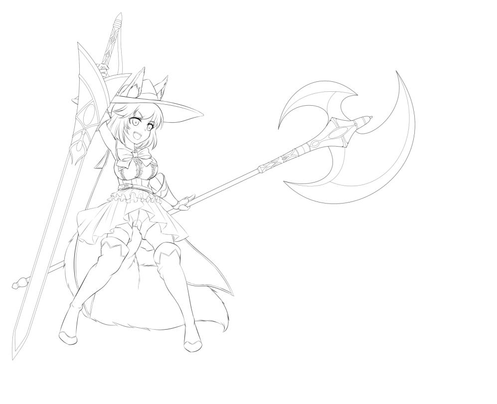二次元魔法线稿