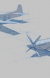 飞机模型透视