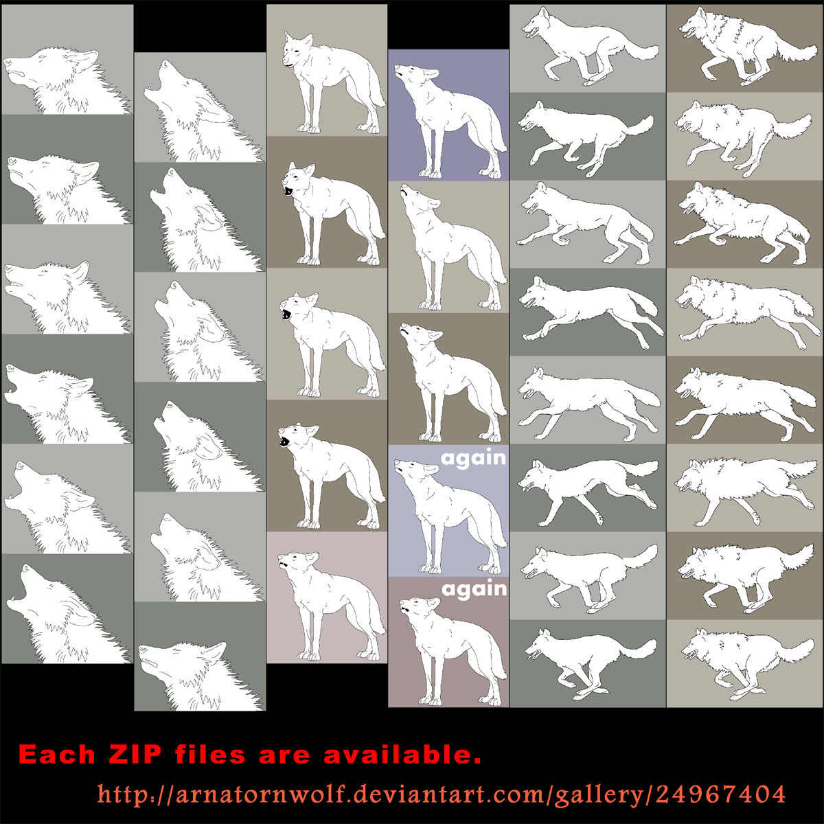 折り図 狼 wolf - 恐竜の折り紙