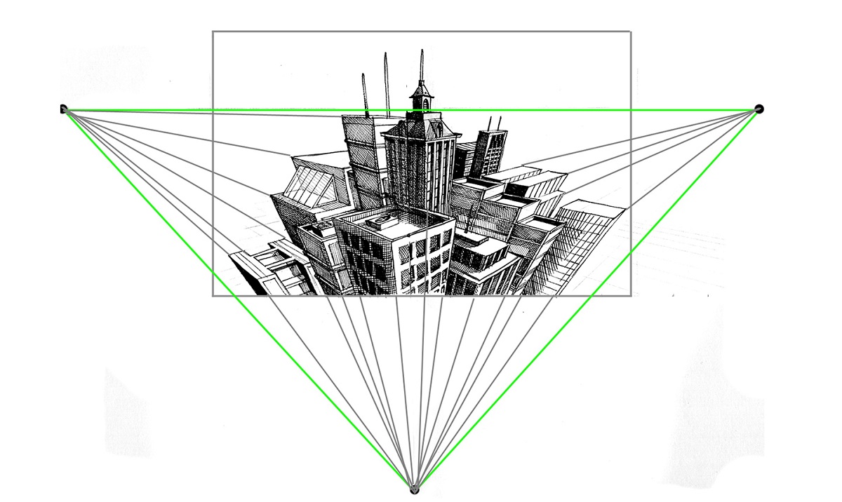 怎么用三点透视画建筑图,三点透视画建筑的详细教程