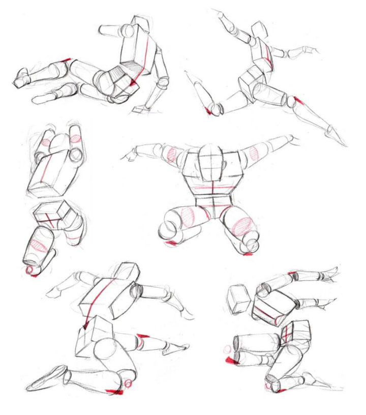 人体绘画姿态三：进阶常规姿态坐、躺、走、跑、跳跃画法