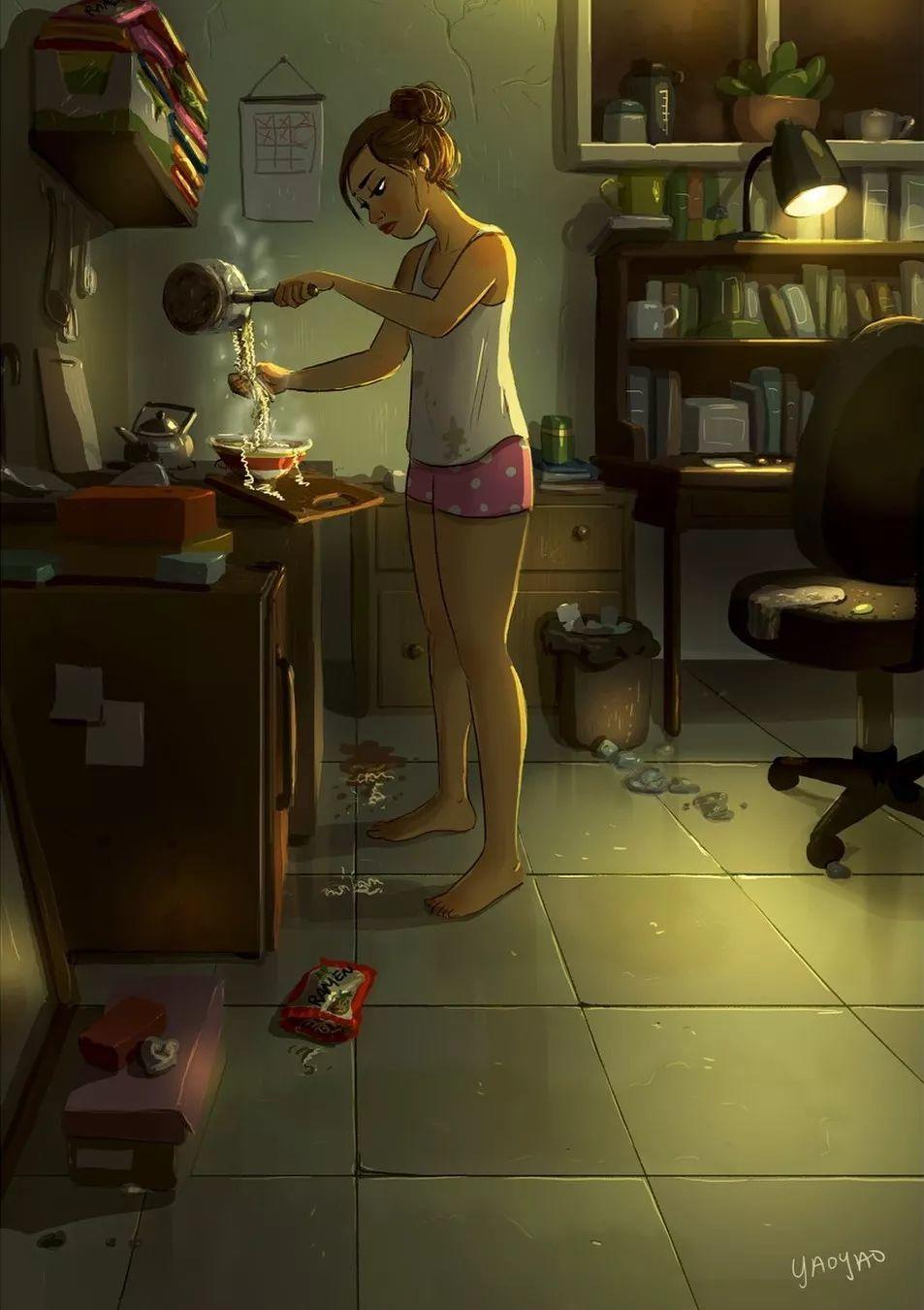 插画：单身女的日常（快来看看这有没有你）