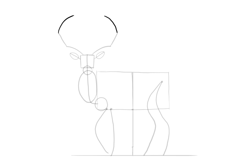 如何画一只麋鹿详细教程
