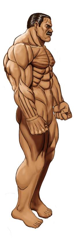 身材魁梧的肌肉男人体绘画