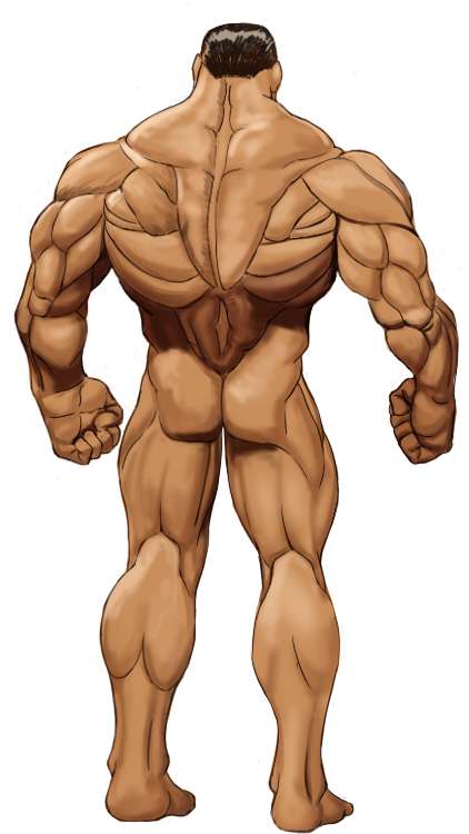 身材魁梧的肌肉男人体绘画