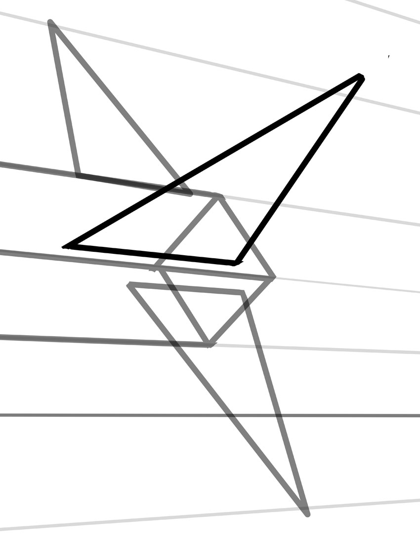 教你用绘画中的一点透视画一架飞机