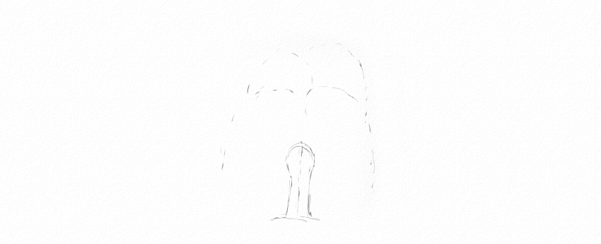 如何用铅笔快速画一颗垂柳