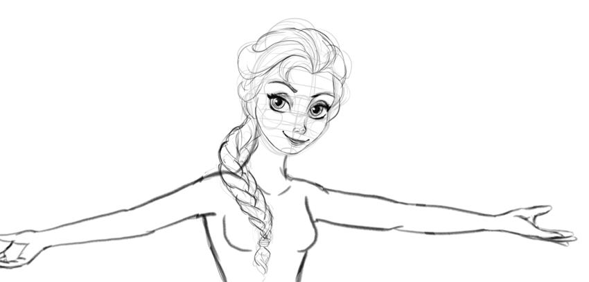 迪士尼绘画：教你画冰雪奇缘公主艾莎