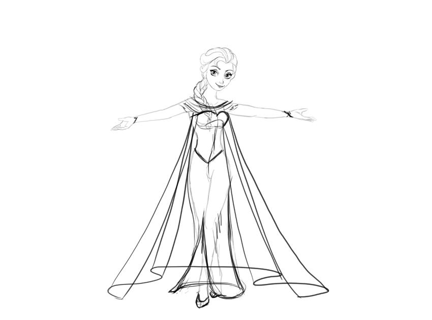 迪士尼绘画：教你画冰雪奇缘公主艾莎